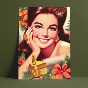 Weihnachtsfrau Schönheit Postkarte
