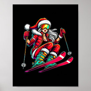 Weihnachtsfrau - Weihnachtsski Poster