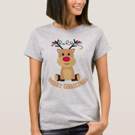 Weihnachtsfrauen Grundlegender T - Shirt in Grau