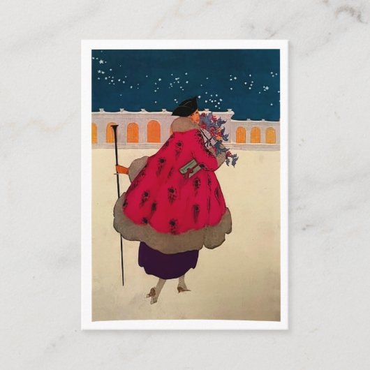 Weihnachtsfrauen mit Blume Visitenkarte (Vorderseite)