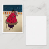 Weihnachtsfrauen mit Blume Visitenkarte (Vorne/Hinten)
