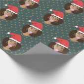 Weihnachtsfrauen, Schwarze Weihnachtsmannmütze, Za Geschenkpapier (Ecke)