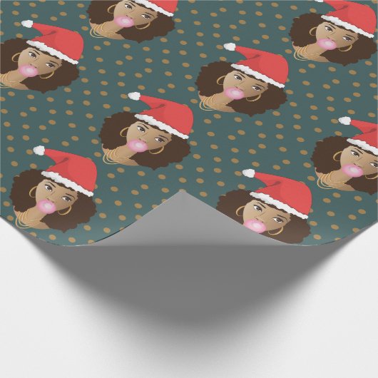 Weihnachtsfrauen, Schwarze Weihnachtsmannmütze, Za Geschenkpapier (Ecke)