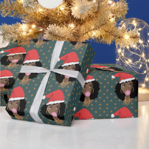 Weihnachtsfrauen, Schwarze Weihnachtsmannmütze, Za Geschenkpapier