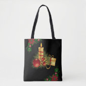 Weihnachtsfrauen Tragetaschen, Weihnachtskerze Tasche (Vorderseite)