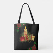 Weihnachtsfrauen Tragetaschen, Weihnachtskerze Tasche (Rückseite)