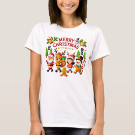 Weihnachtsfrauen und Santa-Shirts T-Shirt