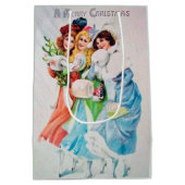 Weihnachtsfrauen Weihnachtsfest Mittlere Geschenktüte (Rückseite)