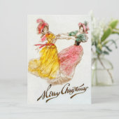 Weihnachtsfrauentanz (1900) feiertagskarte (Stehend Vorderseite)
