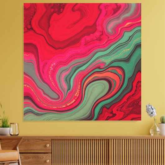 Weihnachtsfrequenz-Blüten-Abstrakt auf Leinwand (Insitu (Wohnzimmer))