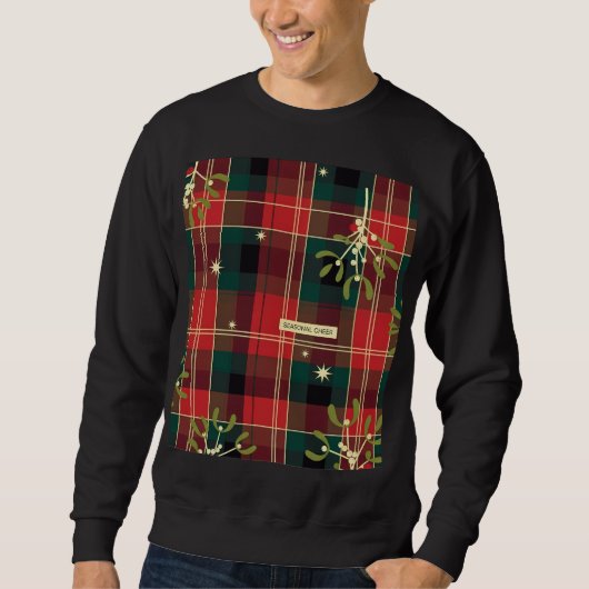 Weihnachtsfreude (1) Tartan-Weihnachtsmuster Sweatshirt (Vorderseite)