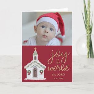 Weihnachtsfreude am World White Church Foto Feiertagskarte