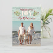 Weihnachtsfreude an der Küste Sand Dollar Einladung (Stehend Vorderseite)