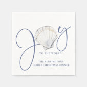 Weihnachtsfreude an der Küste Seashell Nautical Ho Serviette (Vorderseite)