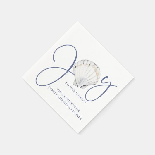 Weihnachtsfreude an der Küste Seashell Nautical Ho Serviette (Ecke)