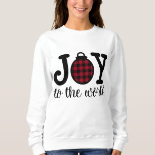 Weihnachtsfreude an der Welt Christliches Karierte Sweatshirt