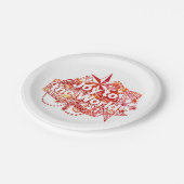 Weihnachtsfreude an der Weltzeitung Plate Pappteller (Schrägansicht)