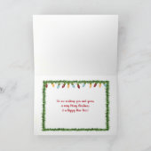 Weihnachtsfreude an weißer Textur Karte (Innenseite)