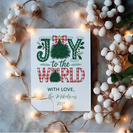 Weihnachtsfreude auf der Welt Feiertagskarte