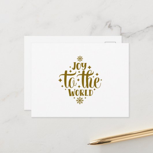 Weihnachtsfreude auf der Welt Postkarte (Vorderseite/Rückseite Beispiel)