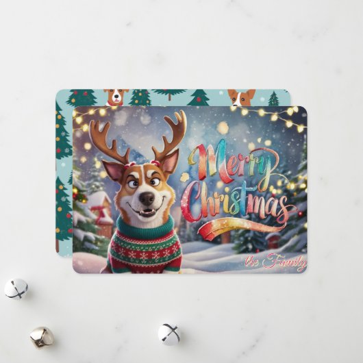 Weihnachtsfreude aufbrechen feiertagskarte (Vorderseite/Rückseite Beispiel)