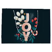 Weihnachtsfreude - Candy Cane & Foliage Große Geschenktüte (Rückseite)