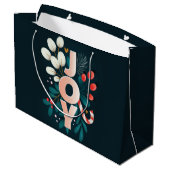 Weihnachtsfreude - Candy Cane & Foliage Große Geschenktüte (Rückseite Schrägansicht)