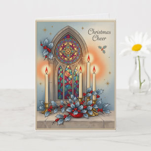 Weihnachtsfreude Christliche elegante Kirchenfenst Karte