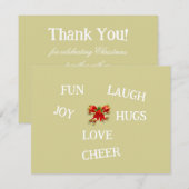 Weihnachtsfreude Danke-Karte Dankeskarte (Vorne/Hinten)