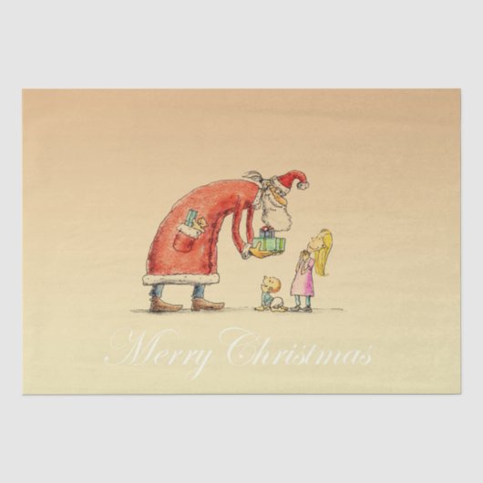 Weihnachtsfreude der Kinder Tissue Seidenpapier (Vorderseite)
