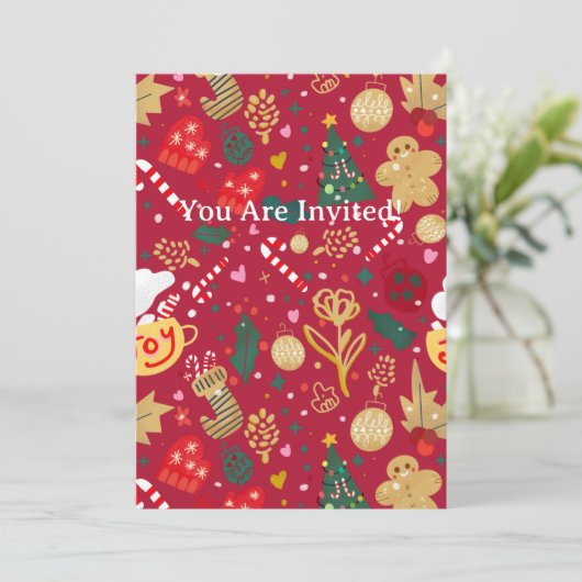 Weihnachtsfreude Einladung (Stehend Vorderseite)