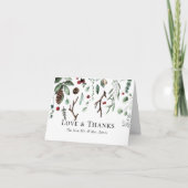 Weihnachtsfreude | Elegante Winterhochzeit mit Was Dankeskarte (Vorderseite)