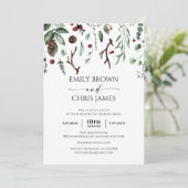 Weihnachtsfreude | Elegante Winterhochzeit mit Was Einladung (Stehend Vorderseite)