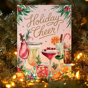Weihnachtsfreude Festlicher Cocktail Weihnachtskar Feiertagskarte