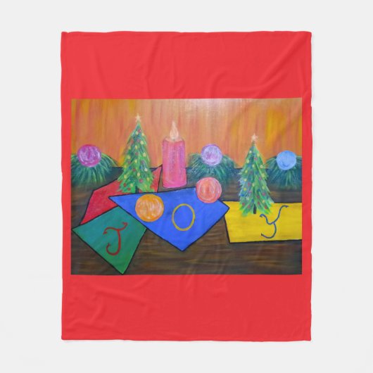 Weihnachtsfreude Fleecedecke (Vorderseite)