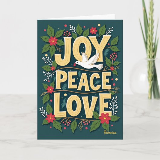 Weihnachtsfreude Frieden Liebe Karte (Vorderseite)