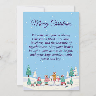 Weihnachtsfreude für Alle Feiertagskarte