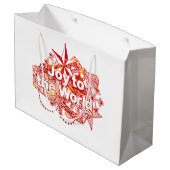 Weihnachtsfreude für die Welt Große Geschenktüte (Rückseite Schrägansicht)