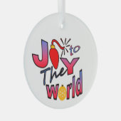 Weihnachtsfreude für die Welt Ornament Aus Glas (Vorderseite Rechts)
