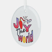 Weihnachtsfreude für die Welt Ornament Aus Glas (Vorderseite links)