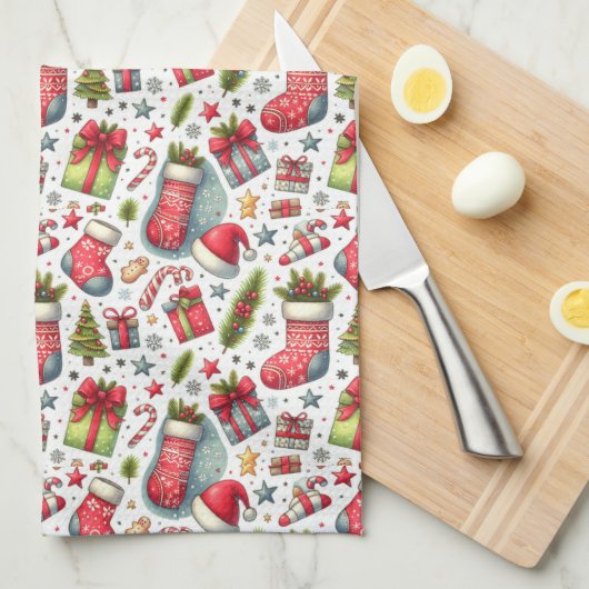 Weihnachtsfreude Geschirrtuch (Viertel Falte)