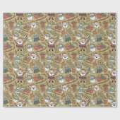 Weihnachtsfreude - Gold Geschenkpapier (Flach)