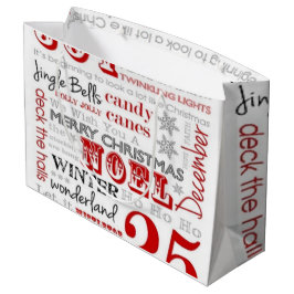 Weihnachtsfreude-große Geschenk-Tasche - glatt Große Geschenktüte