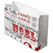 Weihnachtsfreude-große Geschenk-Tasche - glatt Große Geschenktüte (Vorderseite Schrägansicht)