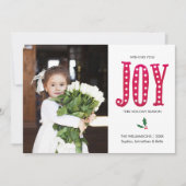 Weihnachtsfreude Handschrift Foto Feiertagskarte (Vorderseite)