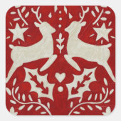 Weihnachtsfreude I Quadratischer Aufkleber (Vorderseite)