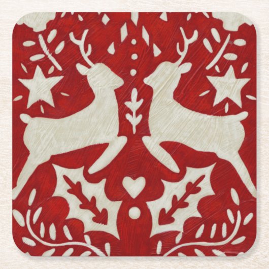 Weihnachtsfreude I Rechteckiger Pappuntersetzer (Vorderseite)