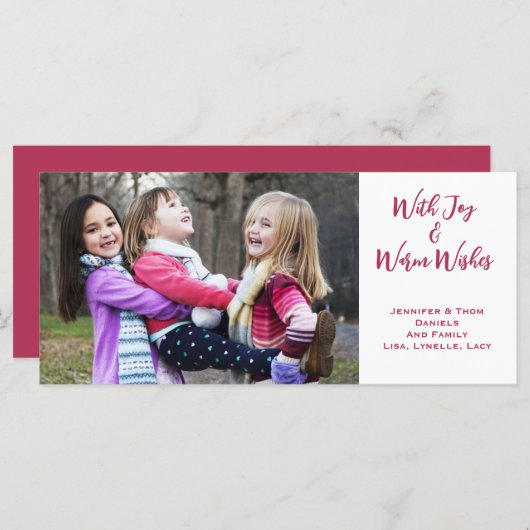 Weihnachtsfreude im Foto, warme Wünsche (Vorne/Hinten)