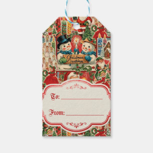 Weihnachtsfreude im Stil der Mitte des 20. Jahrhun Geschenkanhänger