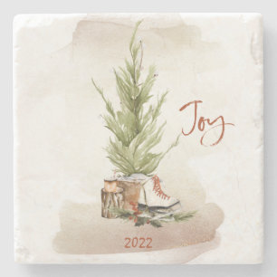 Weihnachtsfreude im Vintage-Stil Steinuntersetzer
